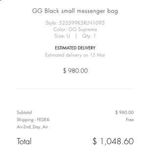 Gucci GG Black small messenger bag